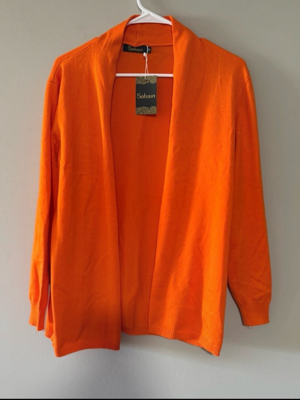 Women's Open Front Orange Cardigan Sweater NWT